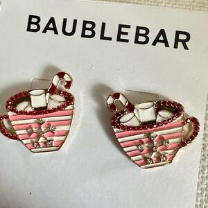 BaubleBar Pink and Red Mug Earrings